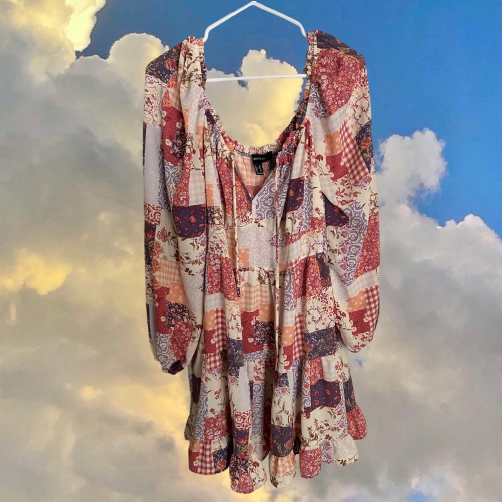 Forever 21+ Plus Size Patchwork Mini Dress: Size 0X